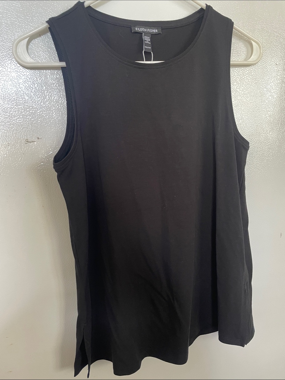 Eileen Fisher XXS Black NWOT Tencel Crewneck Knit Top Everyday Comfort Versatile